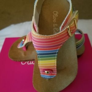 Olive & Edie Toddler Girl Sz8 Rainbow Sandals
